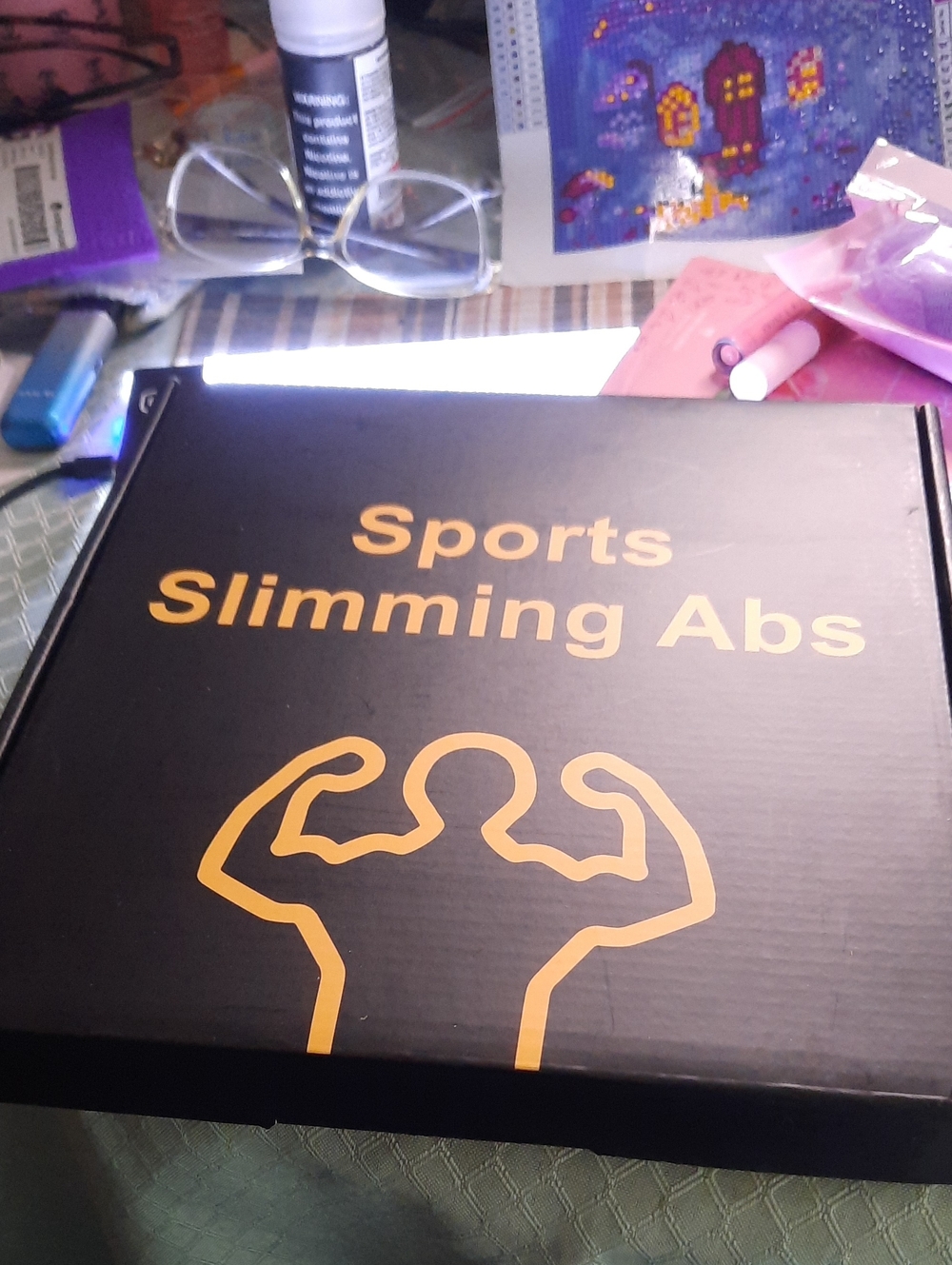 Sports Slimming Abs Trainer Box - Black with Gold Graphics